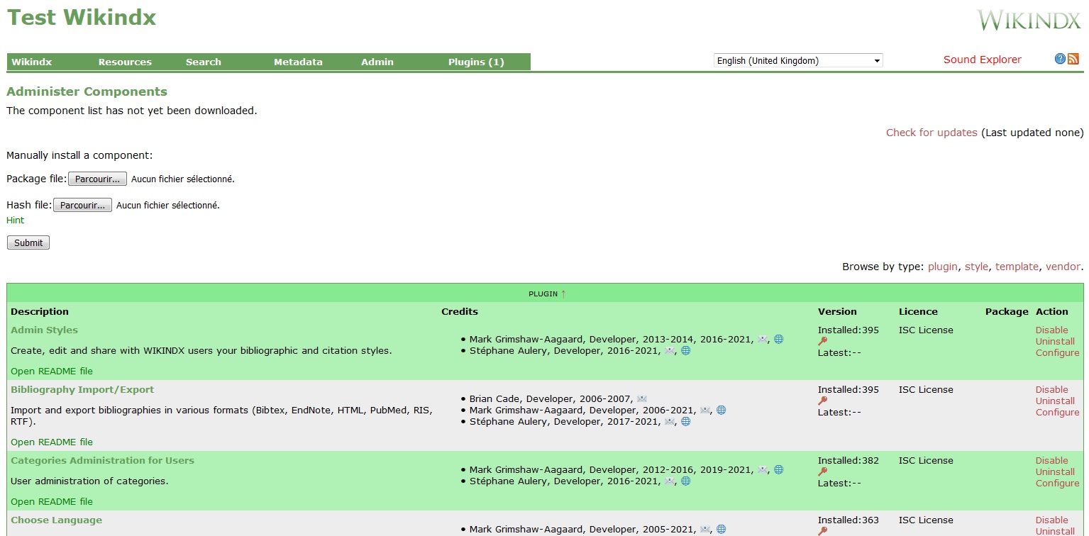 Components Manager