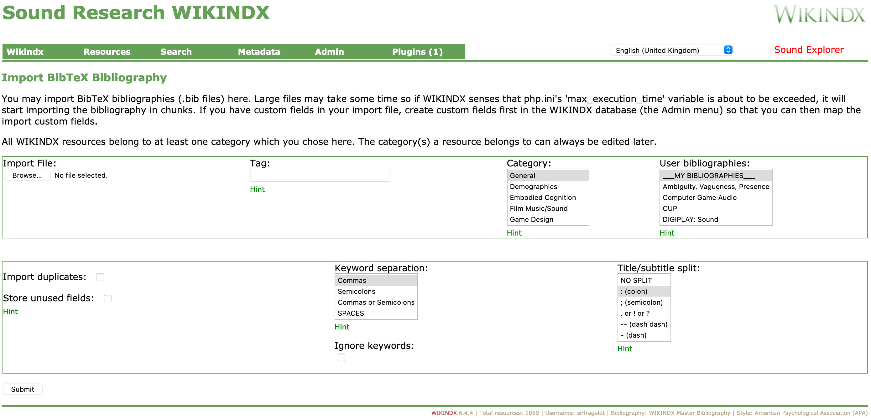 BibTeX Import