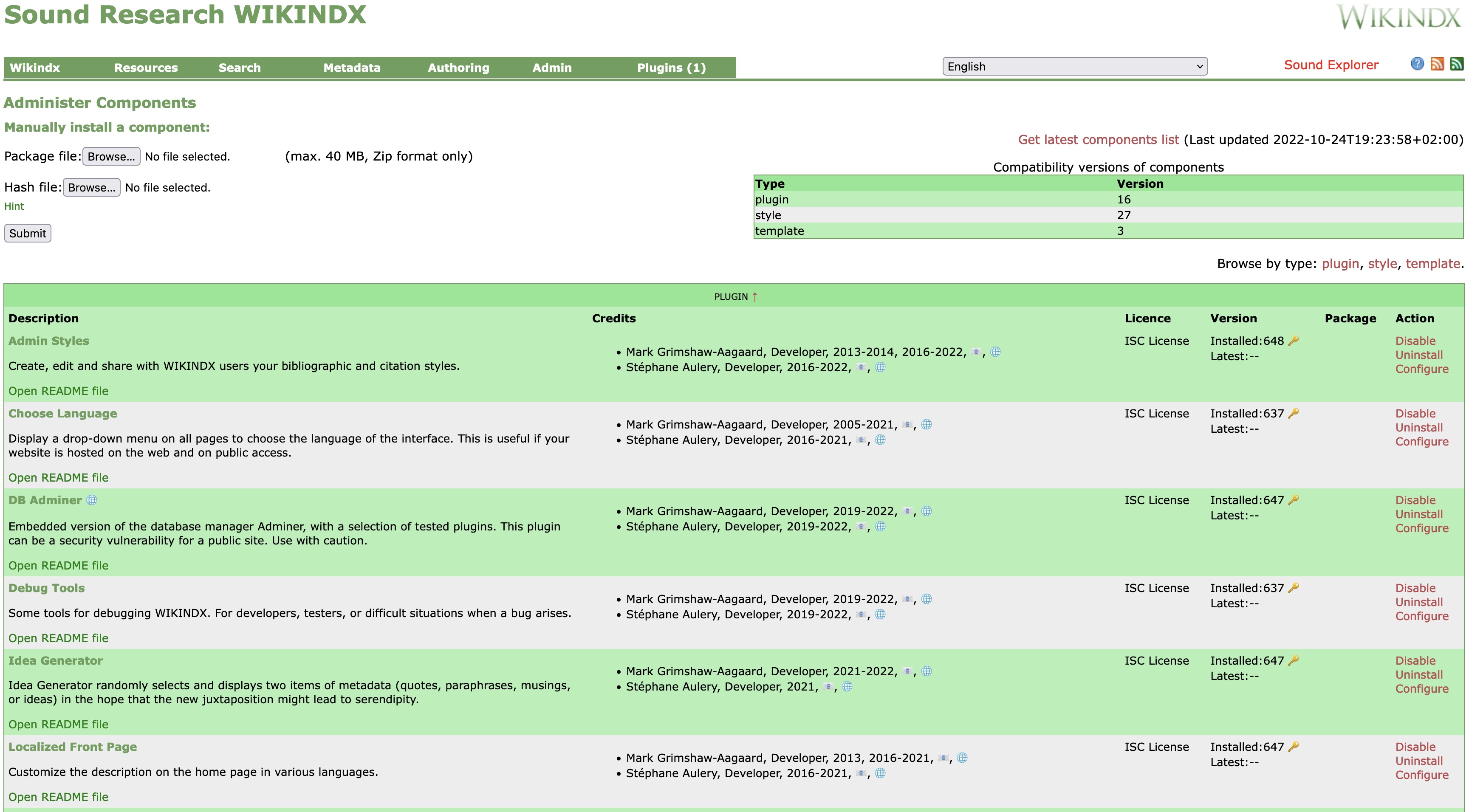 Components Manager